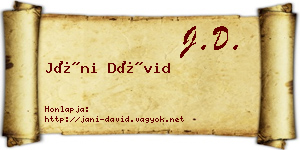 Jáni Dávid névjegykártya