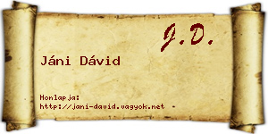 Jáni Dávid névjegykártya